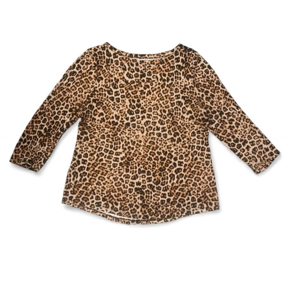 90s Leopard Print Boat Neck Top